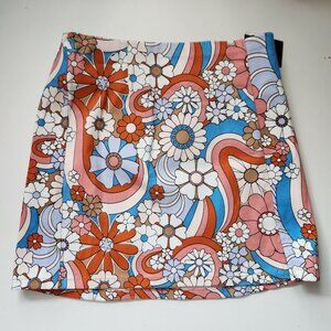 Retro Floral A-Line Skirt For Girls Size Small 6/6X by Art Class Multicolor